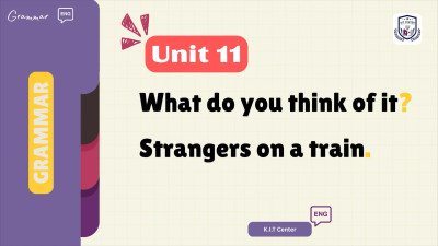 Unit 11 What do you think of it. Strangers on a train
