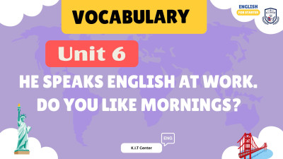 Unit 6 He speaks English at work Do you like mornings.