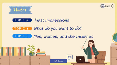 level 1 unit 11  A. First impressions. B. What do you want to do. C. Men, women, and the Internet
