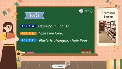 level 1 unit 6 A. Reg in English. B.Times we love. C. Music is changing their lives